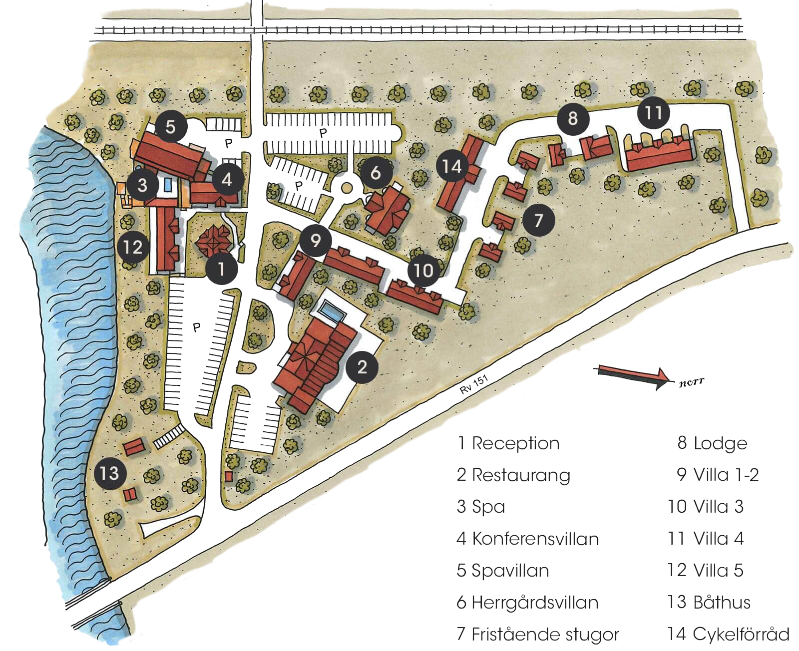 Områdeskarta på Hestraviken hotell och konferens