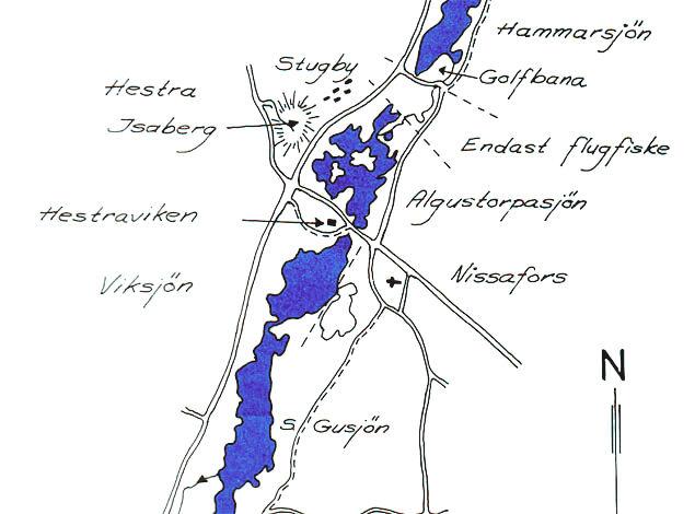 Karta över Nissasjöarnas Fiskevårdsområde