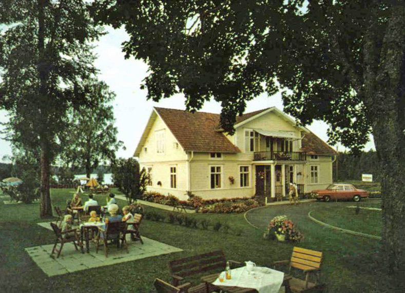 Historisk bild på Hestravikens restaurang. Hestraviken hotell och spa vid Isaberg i Småland