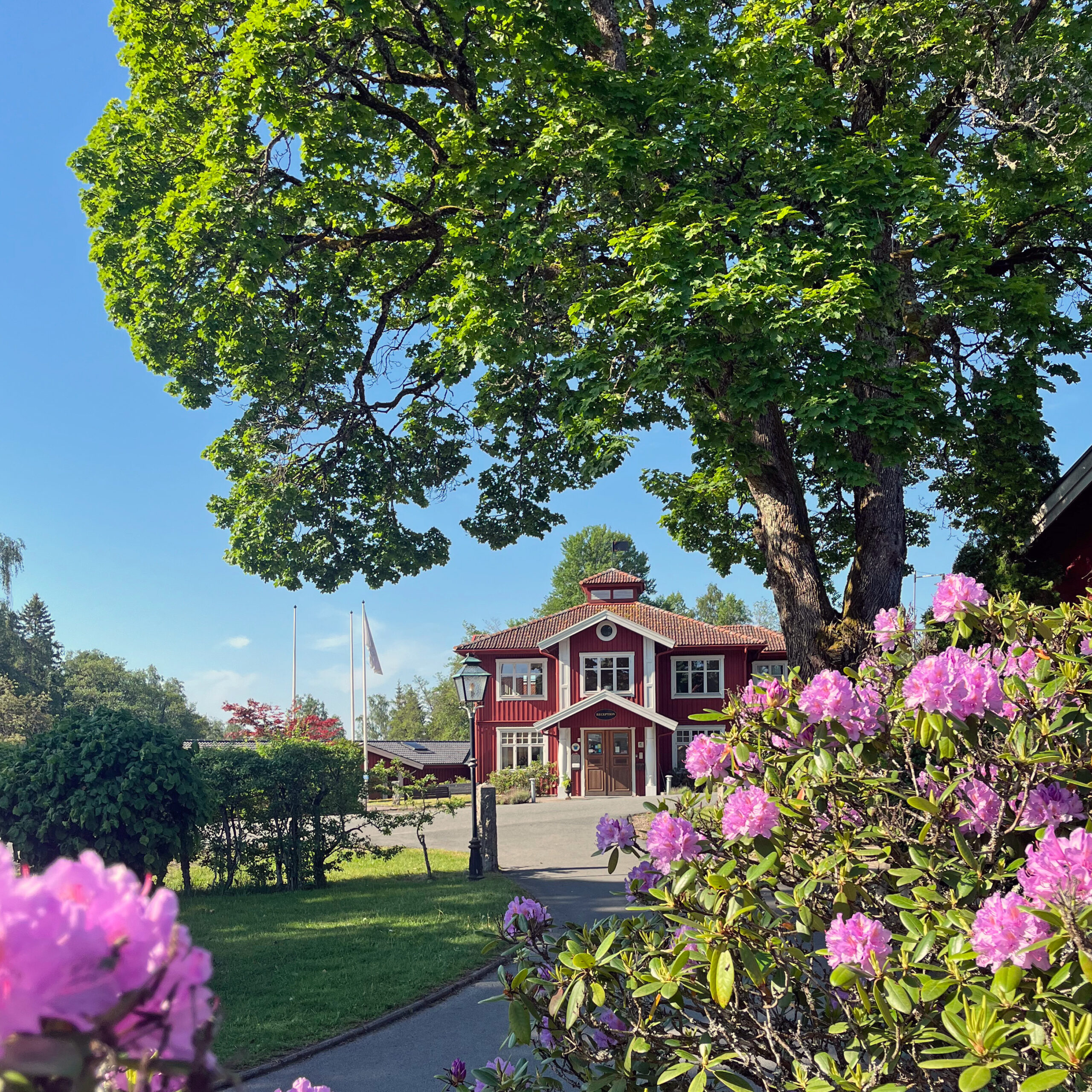 Receptionsvillan på Hestraviken hotell i Småland, med utsikt från Restaurangvillan, en plats för inspirerande och avkopplande konferenser.